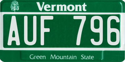 VT license plate AUF796