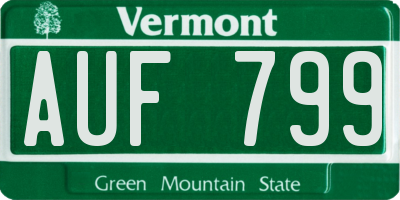 VT license plate AUF799