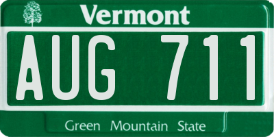 VT license plate AUG711