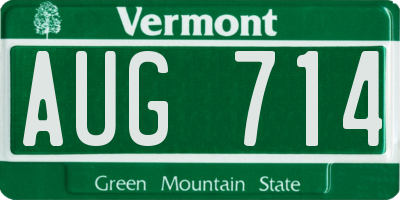 VT license plate AUG714