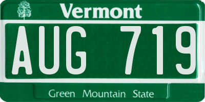 VT license plate AUG719
