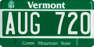VT license plate AUG720