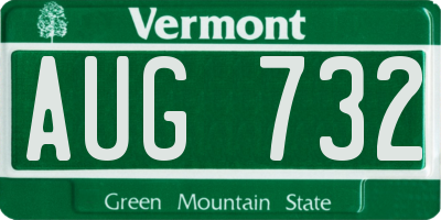 VT license plate AUG732
