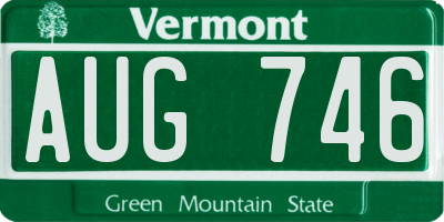 VT license plate AUG746