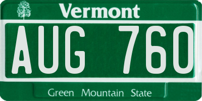 VT license plate AUG760