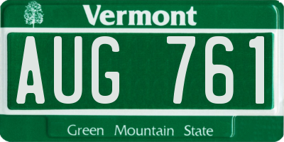 VT license plate AUG761
