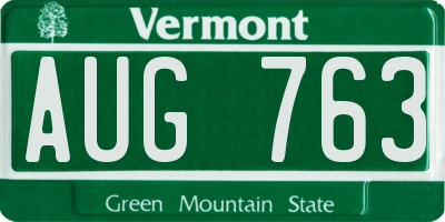 VT license plate AUG763