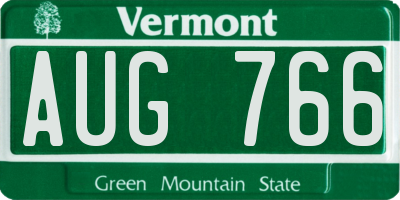 VT license plate AUG766