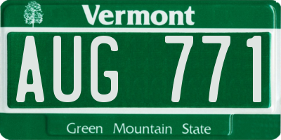 VT license plate AUG771