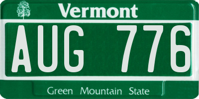 VT license plate AUG776