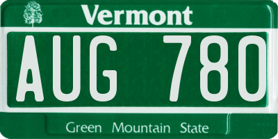 VT license plate AUG780