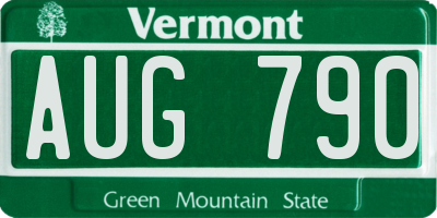 VT license plate AUG790
