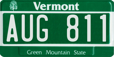VT license plate AUG811
