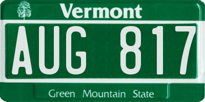 VT license plate AUG817