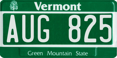 VT license plate AUG825