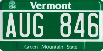 VT license plate AUG846
