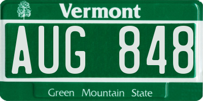 VT license plate AUG848