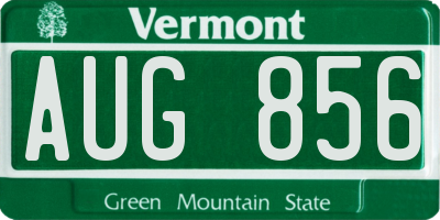 VT license plate AUG856