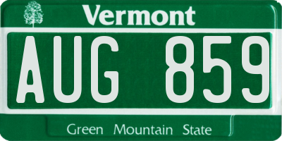VT license plate AUG859