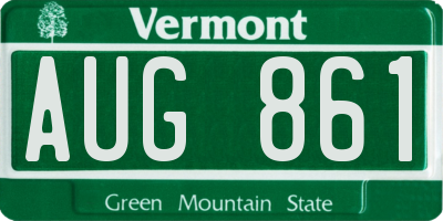 VT license plate AUG861