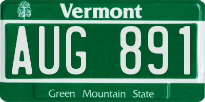 VT license plate AUG891