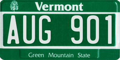 VT license plate AUG901