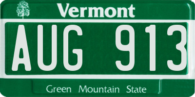 VT license plate AUG913