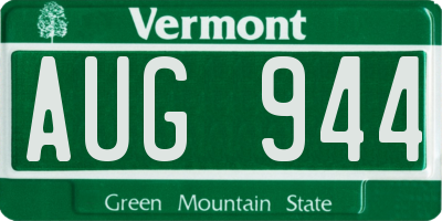 VT license plate AUG944