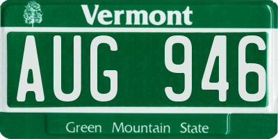 VT license plate AUG946