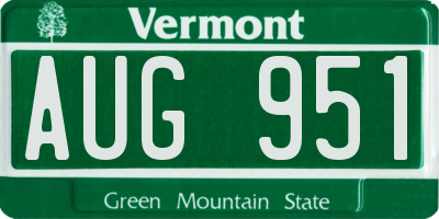 VT license plate AUG951