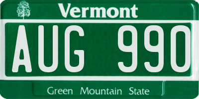 VT license plate AUG990