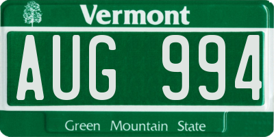 VT license plate AUG994
