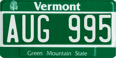 VT license plate AUG995