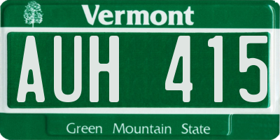 VT license plate AUH415
