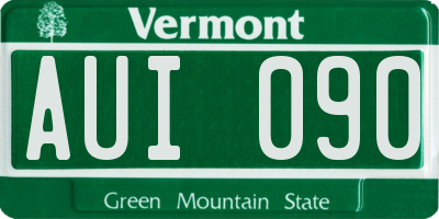 VT license plate AUI090