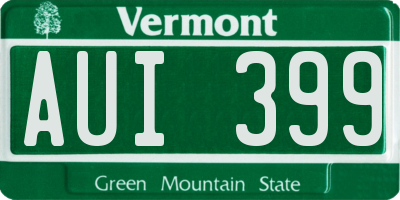 VT license plate AUI399