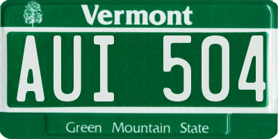 VT license plate AUI504
