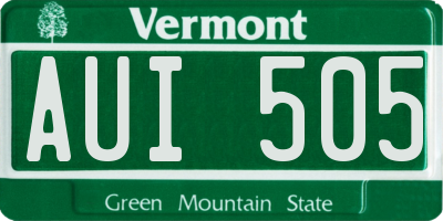 VT license plate AUI505