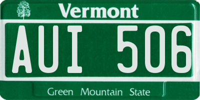 VT license plate AUI506