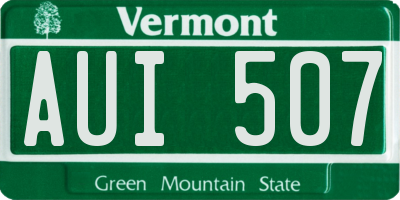VT license plate AUI507