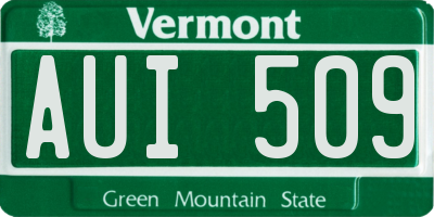 VT license plate AUI509