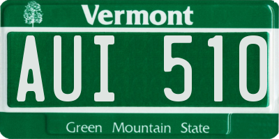 VT license plate AUI510