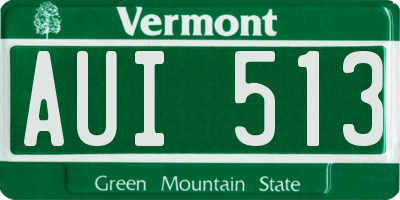 VT license plate AUI513