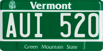 VT license plate AUI520