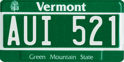 VT license plate AUI521