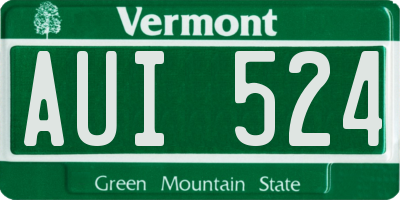 VT license plate AUI524