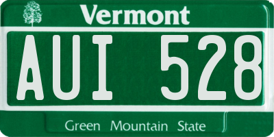 VT license plate AUI528