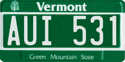 VT license plate AUI531