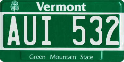 VT license plate AUI532