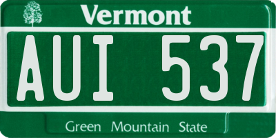 VT license plate AUI537